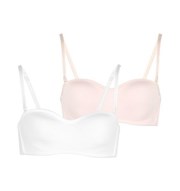 New Look Girls 2 Pack White and Pink Multiway Strapless Bras